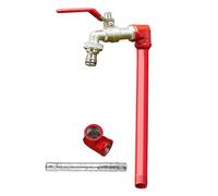 Stainless Steel Garden Water Column 304 Outdoor Faucet with Frost Protection for Irrigation & Watering (Red 40cm 16in) Weather Resistant Design