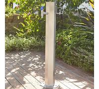 Stainless Steel Garden Water Column 86.4cm Free-Standing Fire Hydrant with Lockable Faucet & Hose Holder for Efficient Irrigation & Washing