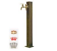 Stainless Steel Garden Water Column, Double Outlet Faucet Post, Antique Surface Design, 20in Outdoor Tap for Family Gardens & Villa Courtyards