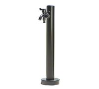 Stainless Steel Garden Water Column with Double Outlet Faucet 24in Vertical Antifreeze Hose Stand for Outdoor Use Durable 304 Construction for All Weather