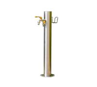 Stainless Steel Garden Water Column with Double Spout Faucet - Freestanding Antifreeze Design for Outdoor Use
