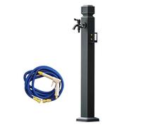 Stainless Steel Garden Water Column with Dual Outlet Faucet Outdoor Hose Bib Fire Hydrant and Spray Gun for Garden & Washing (90cm/35in)