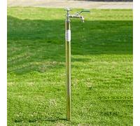 Stainless Steel Garden Water Column with Faucet Decorative Frost Resistant Outdoor Water Spigot for Garden Irrigation Freestanding 31.5in Watering Solution (Silver)