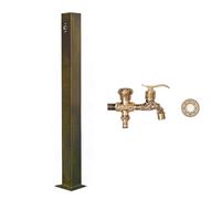 Stainless Steel Garden Water Column with Faucet, Freestanding Antifreeze Hose Stand for Outdoor Family Gardens and Villa Courtyards