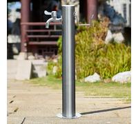 Stainless Steel Garden Water Column with Faucet Self-Supporting Hose Stand for Outdoor Irrigation and Watering System