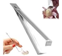 Stainless Steel Garlic Peeler Manual Fish Bone Tweezers, Flat & Slant Tip Pliers Remover Tool, Multifunctional Kitchen Tweezers for Peeling, Deboning, Appetizers, Seasoning, Dishwasher Safe (1pcs)