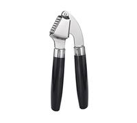 Stainless Steel Garlic Press for squeezing out garlic paste Garlic peeler,Ginger Mincer,Easy Squeeze, Dishwasher Safe,Black,By Amber & Sean,Black