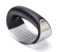 Stainless Steel Garlic Press, Garlic Press Crusher, Garlic Rocker 304 Food Grade Stainless Steel Ginger Crusher with Cleaning Brush & Silicone Garlic Peeler, Garlic Mincer for Home and Kitchen.