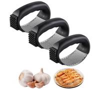 Stainless Steel Garlic Press, New Garlic Press Rocker, Home Kitchen Utensils Portable Manual Garlic Crusher for Smash Garlic Kitchen Gadgets Tools (3 Pack)