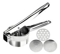 Stainless Steel Garlic Press Potato Masher Spaetzle Press Silver Multifunctional