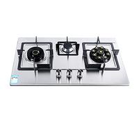 Stainless Steel Gas Countertop Stove, Built-in Gas Cooktop 3 Burner, Gas Hob for Home Kitchen Apartments, Silver