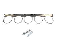 Stainless Steel Gas Cylinder Holder Wall Mounted, Oxygen/CO2 Tank Bracket for 8L-40L Cylinders, Adjustable Safety Chain for Industrial, Lab Use(5 Bottles)