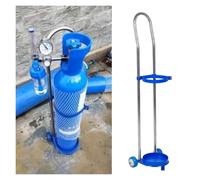 Stainless Steel Gas Cylinder Organizer Shelf for Hospital/Factory, Lightweight Household Cylinder Cart, Rolling Gas Cylinder Fixed Rack with 2 Wheels