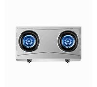 Stainless Steel Gas Hob 2 Burners,Indoor Table Top Cooker Burner Gas Stove,with Flame Failure Protection,for Home Camping(NG)