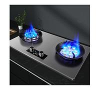 Stainless steel gas stove 2 burners, 4.8/5.2KW 9 cavity high fire timer (double independent), freestanding stove camping outdoor(LPG)