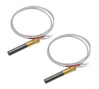 Stainless Steel Gas Thermocouple 610mm Heat Resistant(2pcs) | 750mV output, solid copper wire, fast heat transfer, fits fryers and ovens, easy spiral connect