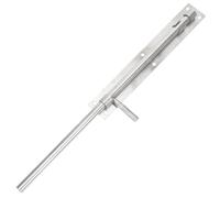 Stainless Steel Gate Latch Slide Bolt Lock for Barn Doors | Heavy Duty Silver Finish, 12mm Solid Rod, Screws Included for Deck Gate Closure and Fences