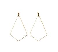 Stainless Steel Geometric Earring Loop 50pcs with Double Holes | Gold Triangular Diamond Shape, Open Design for Beads and Charms, for Craft Workshops and Hobbyists