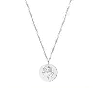 Stainless Steel Gesture Necklace Carved With Hand Signature Promises Personalized Gift