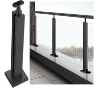 Stainless Steel Glass Balustrade Post 65105cm - Outdoor Stair & Balcony Railing System Black Finish Mid Post 80cm for Modern Glass Railings Durable & Stylish