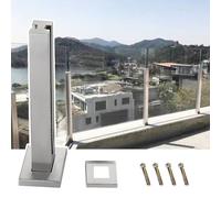 Stainless Steel Glass Balustrade Post for Balcony & Patio - Square Railing Spindle, Durable Garden Fence Solution, 55.1" Height
