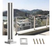 Stainless Steel Glass Balustrade Post for Balcony & Patio - Square Railing Spindle, Durable Garden Fence Solution, 55.1" Height
