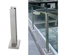 Stainless Steel Glass Balustrade Post for Balcony Stairs Silver Railing Support for Glass/Wood Panels Indoor/Outdoor Handrail System Durable & Stylish Design