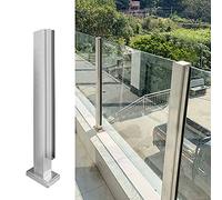 Stainless Steel Glass Balustrade Posts - 70cm (27.5") Patio Deck Pool Security Railing System - Durable Gray Outdoor Safety Posts for Modern Home Décor
