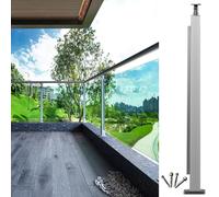 Stainless Steel Glass Balustrade Posts for 10mm/12mm Glass Modern Railing System for Stairs Gardens Decks 115cm Silver End Post for Contemporary Home Design