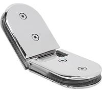 Stainless Steel Glass Clamp, 135 Degree Foldable Glass Door Clip Glass Holder for 8-12mm Glass, Bathroom Shower Doors Hinge Cabinet Shelf Brackets