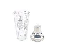 Stainless Steel Glass Cocktail Shaker with Scales Glass Cocktail Shaker Wine Drink Mixer with Scales/Measurements & Recipes Sides for Home Bar
