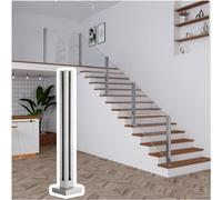 Stainless Steel Glass Deck Railing Baluster Post - 304 Grade for 10-12mm Tempered Glass Panels Square Corner/End/Middle Post 120cm Height (47.2in) - Ideal for Staircases and Fences