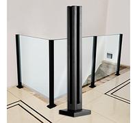 Stainless Steel Glass Fence Posts with Strong Clamps for 10/12mm Glass Panels - Garden Railing System Complete Ground Clamp Kit