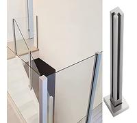 Stainless Steel Glass Floor Clamp Post for Stair LandingSquare Silver Base Rail for Garden Wall Courtyard Villa Gate & Atrium Fencing 60130cm Options