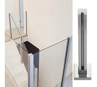 Stainless Steel Glass Floor Clamp PostSquare Silver Base for Garden Wall Courtyard Villa Rail Fencing Gate Atrium GalleryFits 60130 cm Panels