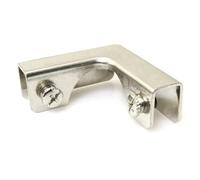 Stainless Steel Glass Holder Bracket 40Pcs L-Shaped Glass Clamp 2-Way Connector for 6-10mm Shelf Bracket