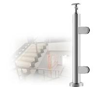 Stainless Steel Glass Railing 105cm Height No Drill Clamp System for Balcony & Deck Silver & Black Modern Glass Railing Solution & Stylish