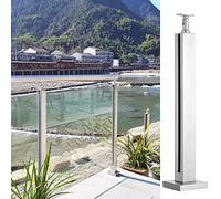 Stainless Steel Glass Railing Post - 2x2 Square Balustrade with Full Installation Kit, 49-61" Adjustable Height (Deep Coffee Finish, 85cm) for Modern Decks & Balconies