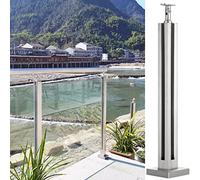 Stainless Steel Glass Railing Post - 2x2in Square Balustrade Kit, Complete Set for Easy Installation, 49-61 Inch Height (Sapphire, 135cm) - Durable & Modern Design