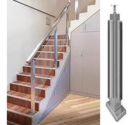 Stainless Steel Glass Railing Post - 304 Grade Kit for Indoor/Outdoor Staircases Decks & Balustrades - 125cm Silver Corner Post Durable & Stylish Safety Solution for Modern Homes
