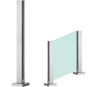 Stainless Steel Glass Railing Post 80cm - 105cmEnd Post for Staircase & Deck Adjustable Glass Balustrade System with Secure Clamps for Safety & Style