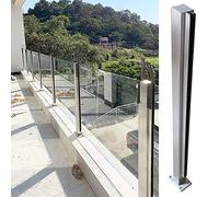 Stainless Steel Glass Railing Post Balustrade Holder for Deck Stair Balcony - End Intermediate & Corner Posts for Glass Wood & Plastic Fences (Color: End Post)