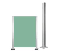 Stainless Steel Glass Railing Post for Balcony Pool Fence or Garden - Square Panel Design with Silver Locking System for Enhanced Safety and Style