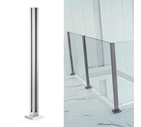 Stainless Steel Glass Railing Post for Balcony Stairs Silver Handrail for Glass/Wood Panels Indoor/Outdoor Platform Durable Railing Support for Decks and Balconies