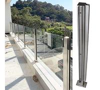 Stainless Steel Glass Railing Post for Balustrades Decks & Stairs - Corner End & Intermediate Supports for Glass Wood & PVC Fences -Outdoor Safety Solution
