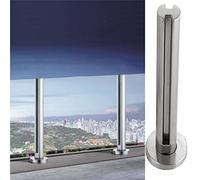 Stainless Steel Glass Railing Post for Deck & Patio Outdoor/Indoor Balustrade Column Round Fencing Support Easy Install Garden Guardrail Sliver Panels