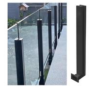 Stainless Steel Glass Railing Post for Indoor/Outdoor Balconies Wall Mounted Support Pillar 125cm Height Black Mid Post for Patios and Decks