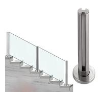 Stainless Steel Glass Railing Post for Indoor Stairs & Decks 33.5in Height Balustrade Mid Post for 10/12mm Glass Panels Enhance Safety & Modern Style