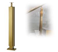 Stainless Steel Glass Railing Post for Terrace/Balcony - 115cm High Stair Railing Support with Clamp for Patio Deck Balustrades (C-MID) - & Stylish