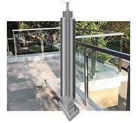 Stainless Steel Glass Railing Post Kit - 145cm Durable Indoor/Outdoor Balustrade Clamp for Stairs Decks Pools - Sleek Silver Corner Post - Modern Safety Solution for Homes and Businesses